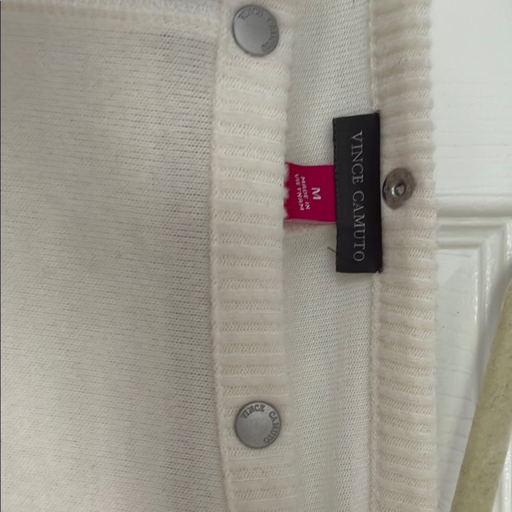 Vince Camuto Cream Sweater with Button Accents - Picture 2 of 2